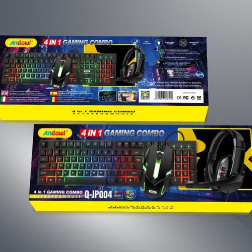 Combo 4 En 1 Gamer Rgb Teclado/mouse/mousepad/audífonos