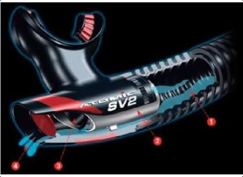 Snorkel Flexible Para Buceo Atomic Aquatics Sv2, Negro