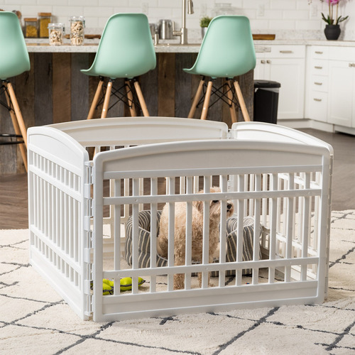 Corral Para Mascotas De 4 Paneles 24'' Iris, Color Blanco