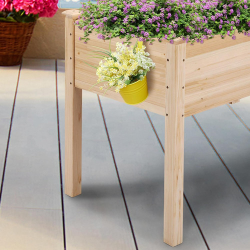 1 Maceta Elevada De Madera Para Horticultura De 48 X 24 X 30