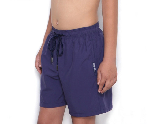 Short Playero Para Niños Bermudas Microfibra Unicolor