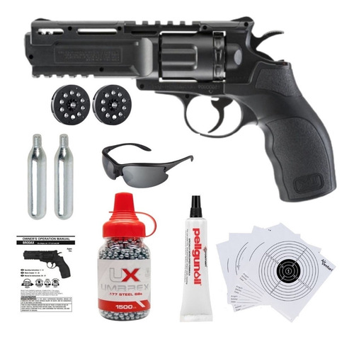 Kit Revolver Co2 Umarex Brodax Bbs 4.5mm Metal 395fp Xchws P
