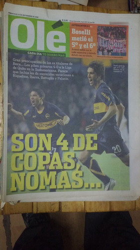 Diario Ole 4459 Boca Forlin Frita Su 1°  Gol Chavez  2008