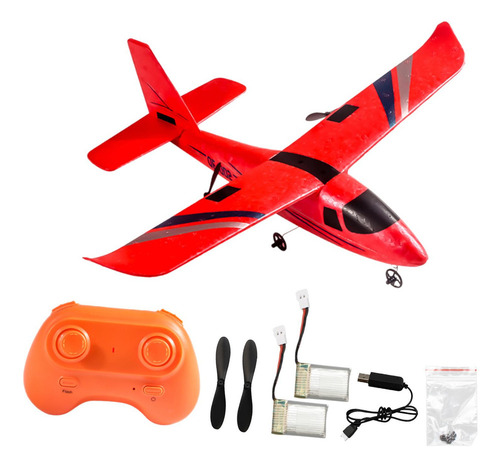 Okk Avión De Control Remoto De 2 Canales 2 Baterías Rojas