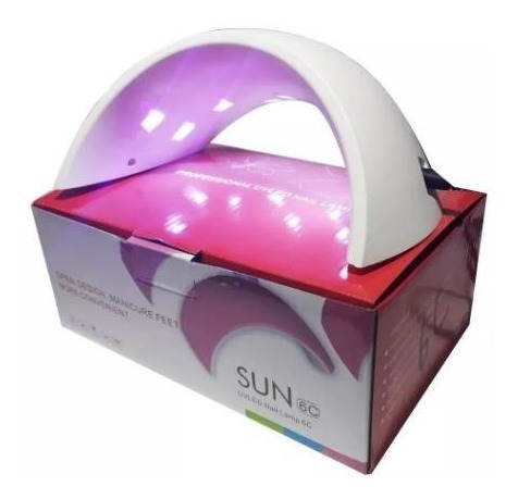 Cabina De Uñas Led Uv Sun 24w + Base + Top Coat + 5 Esmaltes