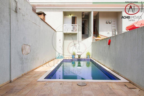 Imagem 4 de 30 de Casa Residencial Com 3 Dormitórios, 1 Suítes, Piscina E Churrasqueira , 145 M² - Venda Por R$ 850.000 - Macuco - Santos/sp - Ca1907