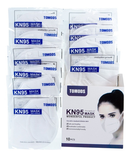 Imagen 8 de 8 de Cubrebocas Kn95 Certificados Tomods 10pz Mas Regalo
