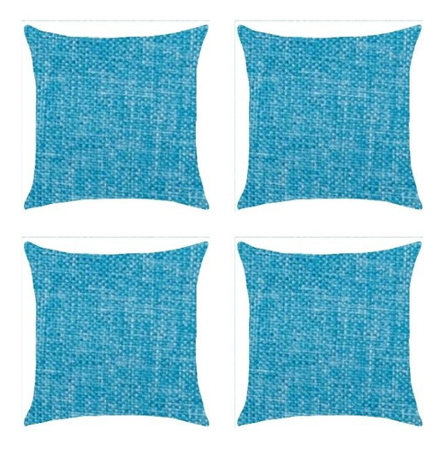 Set De  4 Cojines Decorativos Para Sala 45x45 Lino Oceano Lino