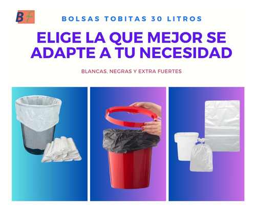 Bolsas Plásticas Para Papeleras Tipo Tobitas 30 Litros 