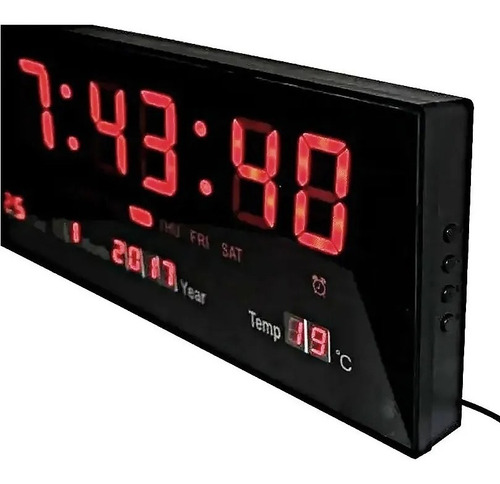 Reloj Pared Led Iluminado Alarma Calendario Temperatura