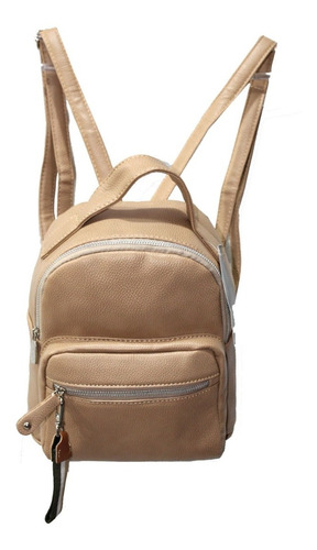 Mochila Mediana Simil Cuero Bacare 503-b Maple Envio Cuotas