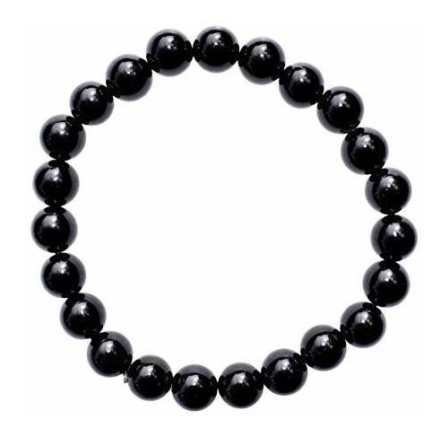 Gemas Zenergy Pulsera De Cuentas De Cristal Obsidiano Negro 