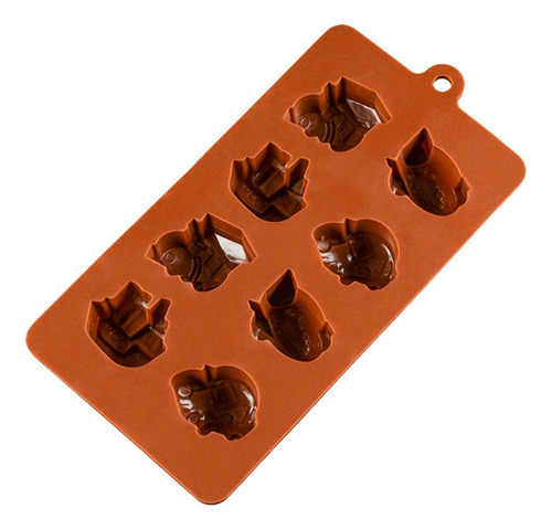 Molde Para Chocolate Gomitas Galletas Coche Barco Avión Color Marrón