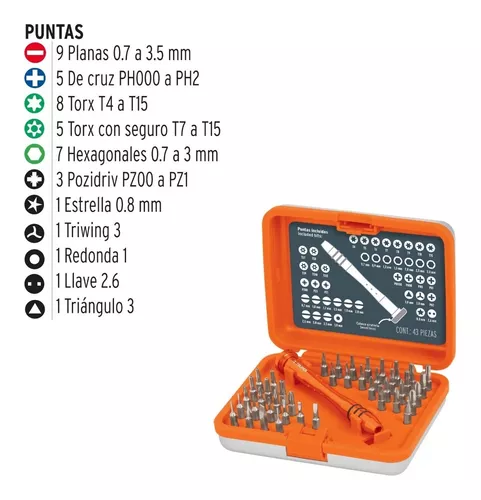 Desarmador de joyero multi puntas 12 en 1, Truper, Desarmadores De