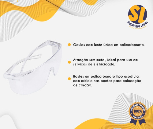 Imagem 3 de 8 de Óculos Proteção Sky Incolor Transp Epi Deltaplus Kit 10 Unid