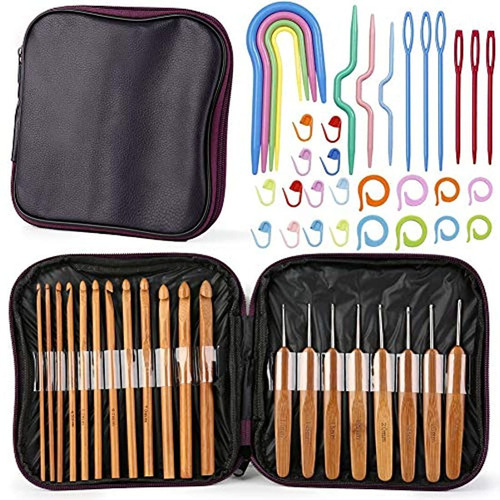 Kit De Agujas De Tejer Con Estuche Azul Marca Pyle