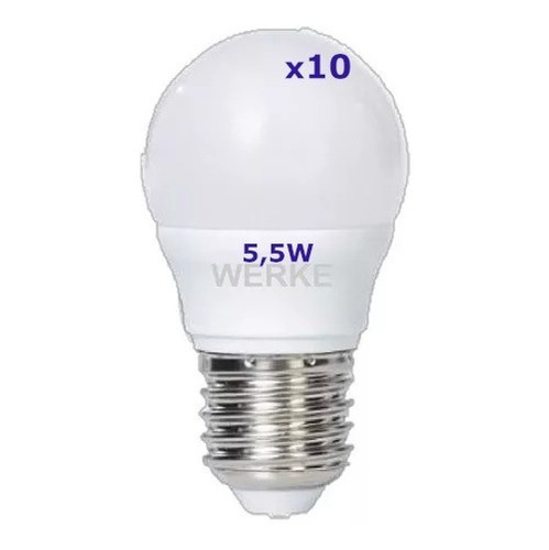 Led Gota G45 5,5w Luz Cálida Pack X 10 Unidades