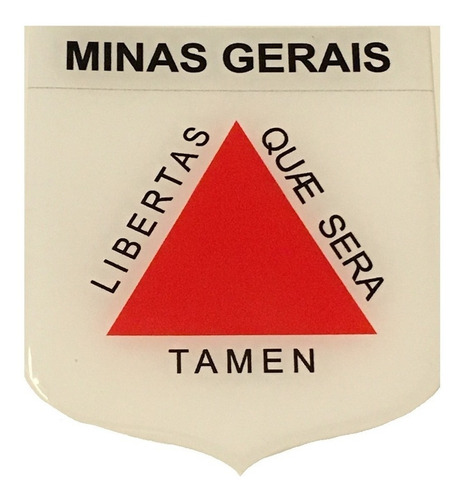 Adesivo Resinado Em Escudo Da Bandeira De Minas Gerais