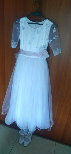 Vestido Primera Comunión Niña Talla 10-12, Un Solo Uso.