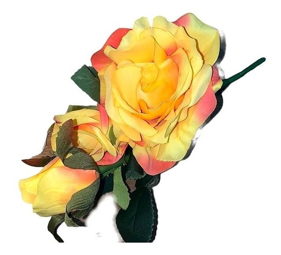 Rosa Colombiana Amarela. Ramalhete Com 3 Flores Artificiais | MercadoLivre  📦