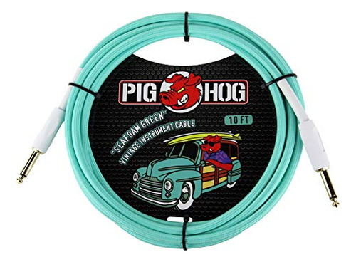 Cable De Guitarra Seafoam Green, 10 Pies - Pig Hog Pch10sg