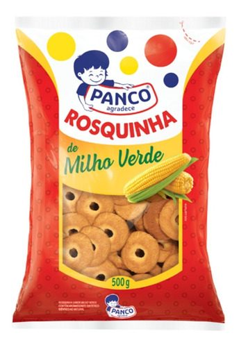 Rosquinha Milho Verde Biscoito Bolacha Crocante Panco 500grs