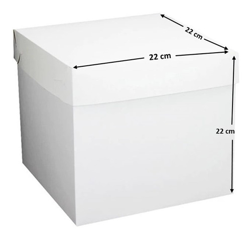 12 Cajas Balón Blanca 22x22+22 Cm Con Tapa