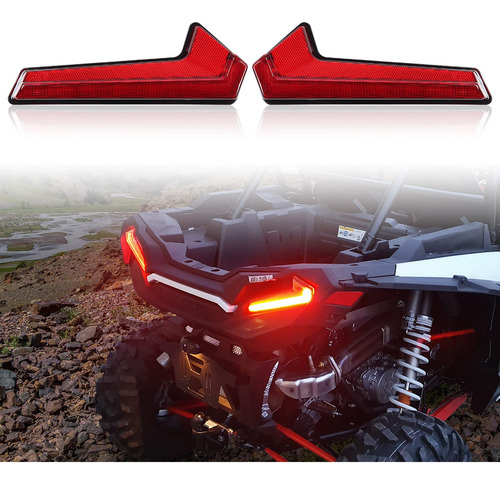 Conjunto Luz Trasera Led Para Polaris Rzr Turbo Cpowace Roja