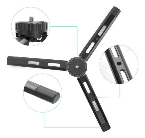 Gs Mini Trípode De Cámara De Mano 1/4 Tornillo Extensible