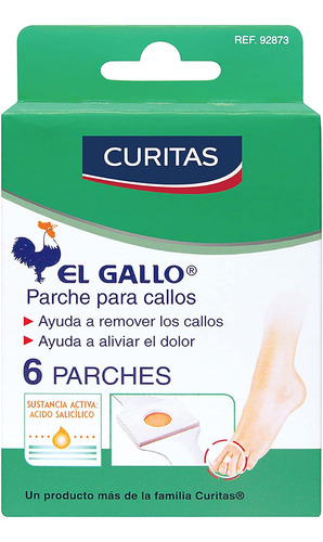 Curitas El Gallo Parche Para Callos, Alivia El Dolor 6 Pieza