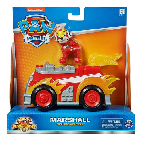 Paw Patrol Mighty Pups Super Paws Deluxe Vehicle Con Figura