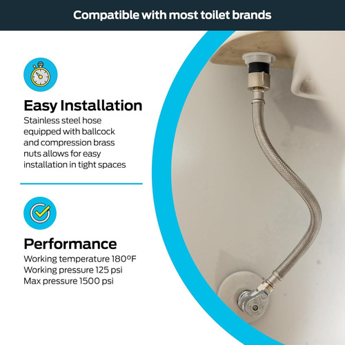 Conector De Inodoro Flexible - Manguera Acero Inoxidable