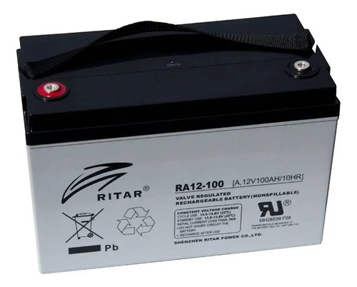 Bateria 12v 100ah Agm Ritar Ra12-100 Solar Libre Mantto Seca