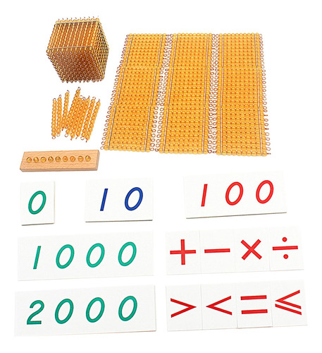 Cuentas De Material Matemático Montessori, Juguetes Dorado