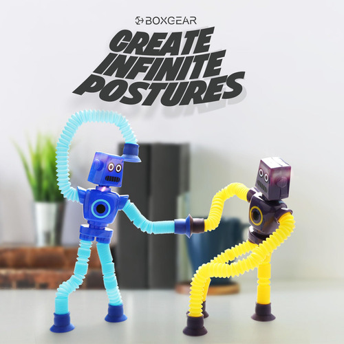 Robot Toy Boxgear Led Que Cambia De Forma Con Ventosa, 4 Uni