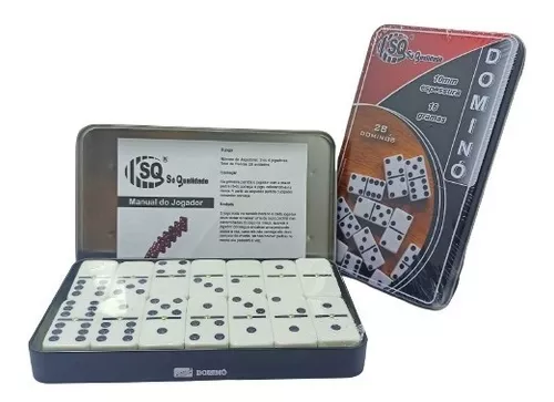 Kit Jogo de salão 1 Jogo de domino profissional 28 peças e 2