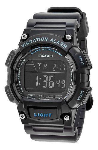 Reloj Casio Original Pvc Digital Deportivo Con Luz - El Rey Color del fondo Negro-azul