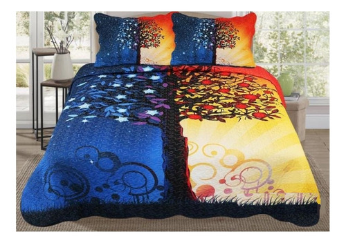 Cubrecama Cobertor Quilt Verano Reversible 2 Plazas Csn1