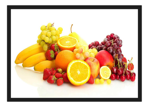 Quadro Decorativo Frutas Cozinha Gourmet Com Moldura Rc01