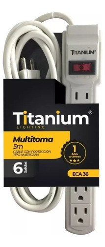 Multitoma Electrica De 6 Salidas Longitud 0,9m