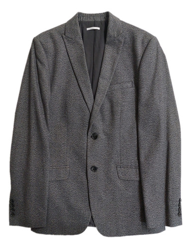 Saco Blazer Calvin Klein Ny Slim Fit Gris Oscuro Jaspeado 