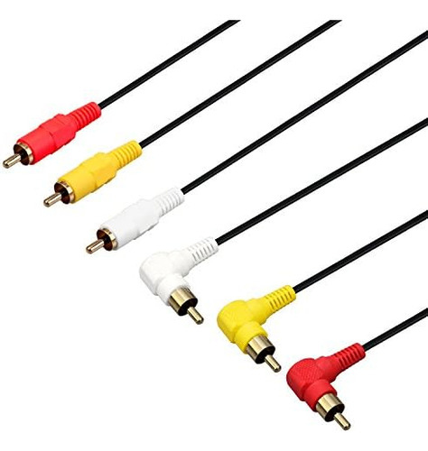 Cable Rca 3 Cable Rca De Ángulo Recto De 90 Grados Chapado 3