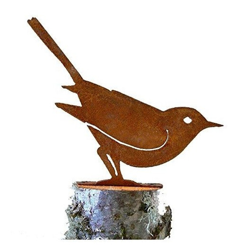 Diseño Elegante Jardín Brown Thrasher, La Silueta De Acero O