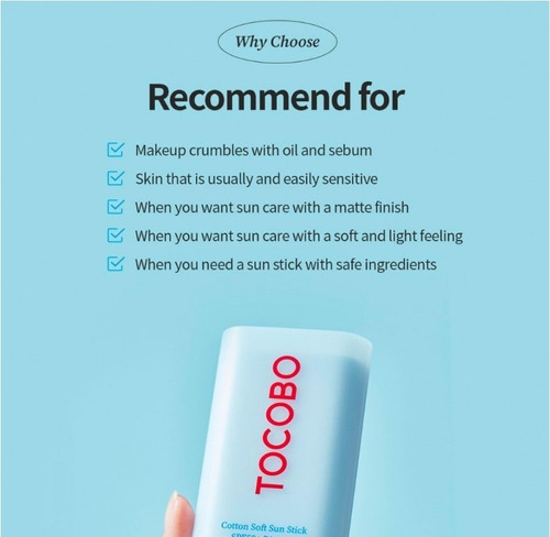 Tocobo Protector Solar Coreano En Barra Soft Sun Stick