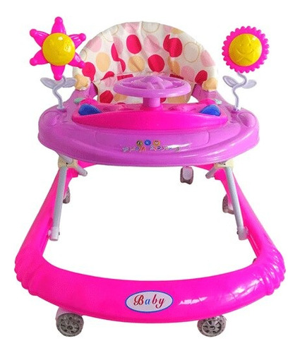 Andadera Para Bebé Confety Con Volante Y Juguetes Rosa