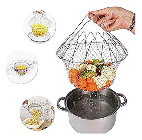 Cesta Plegable De Acero Inoxidable Para Freir
