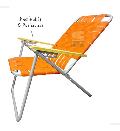 Imagen 6 de 10 de Sillon Reposera Xxl 5 Posiciones Ancho Reforzado 150 Kilos