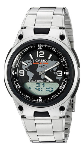 Relógio Casio - Aw-80d-1a2vdf Cor da correia Prata Cor do bisel Prata Cor do fundo Preto