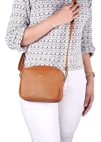 Cangurera Bolsa Crossbody Correa Ajustable Camel Yayas Diseño de la tela Liso