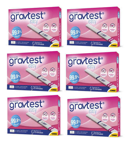 Kit 6 Testes De Gravidez Gravtest Easy - Cimed